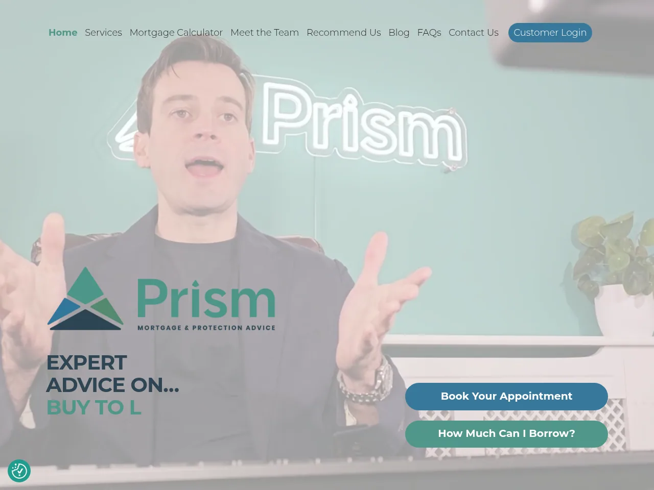 Prism Mortgage & Protection Advice website preview
