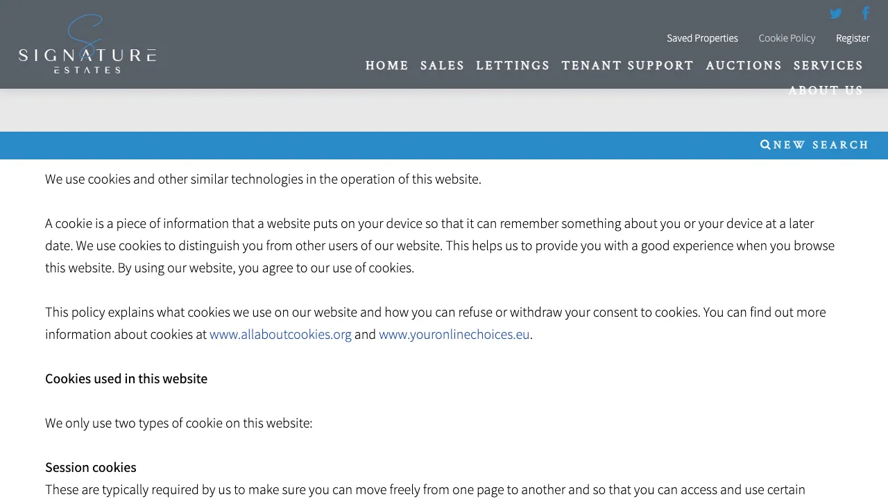 Signature Estates website preview