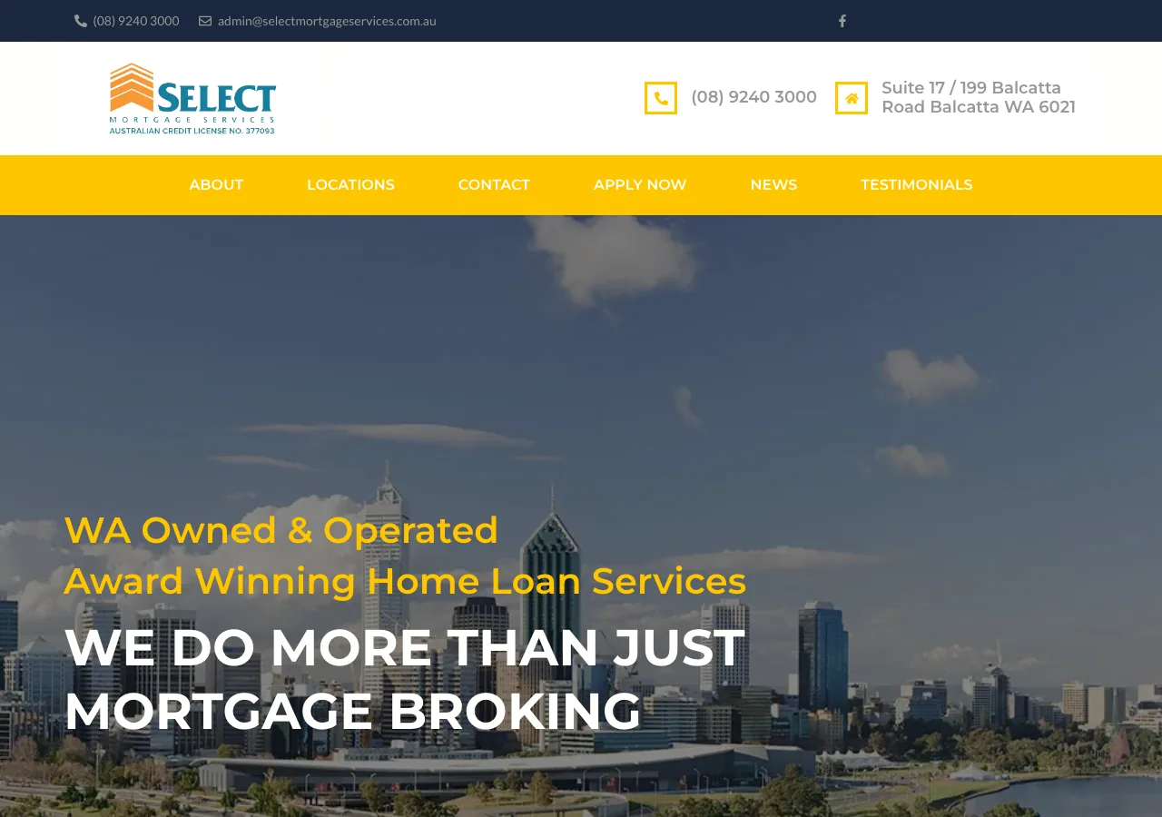 Select Mortgage Services website preview