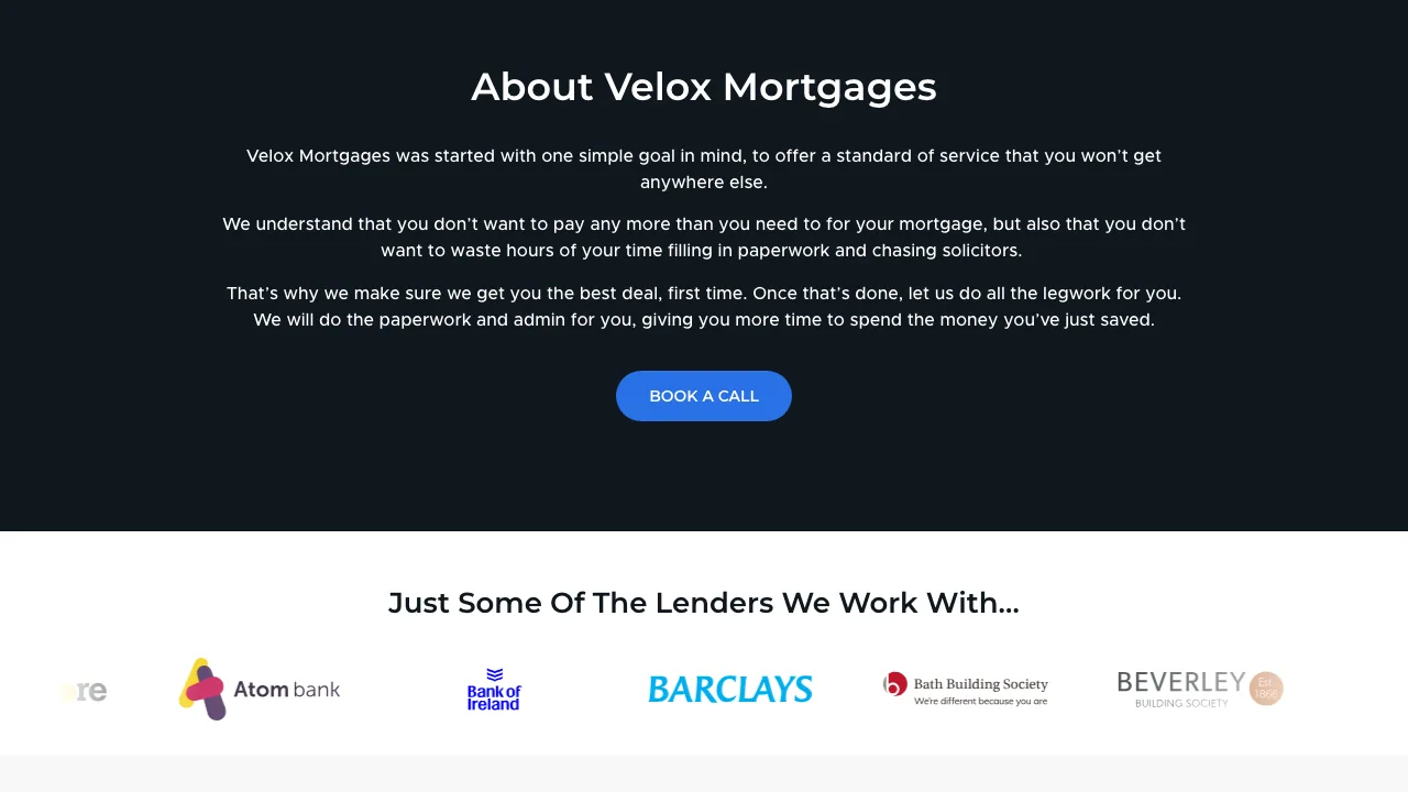 Velox Mortgages website preview