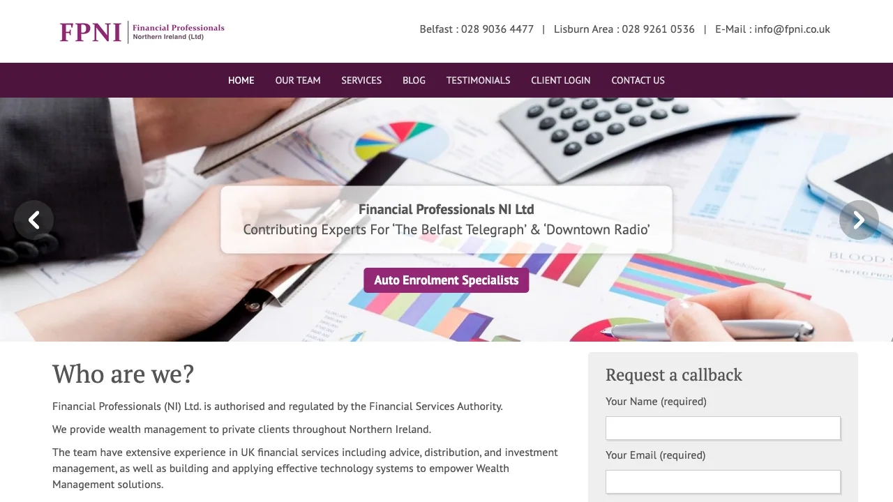 Financial Professionals (NI) Ltd website preview