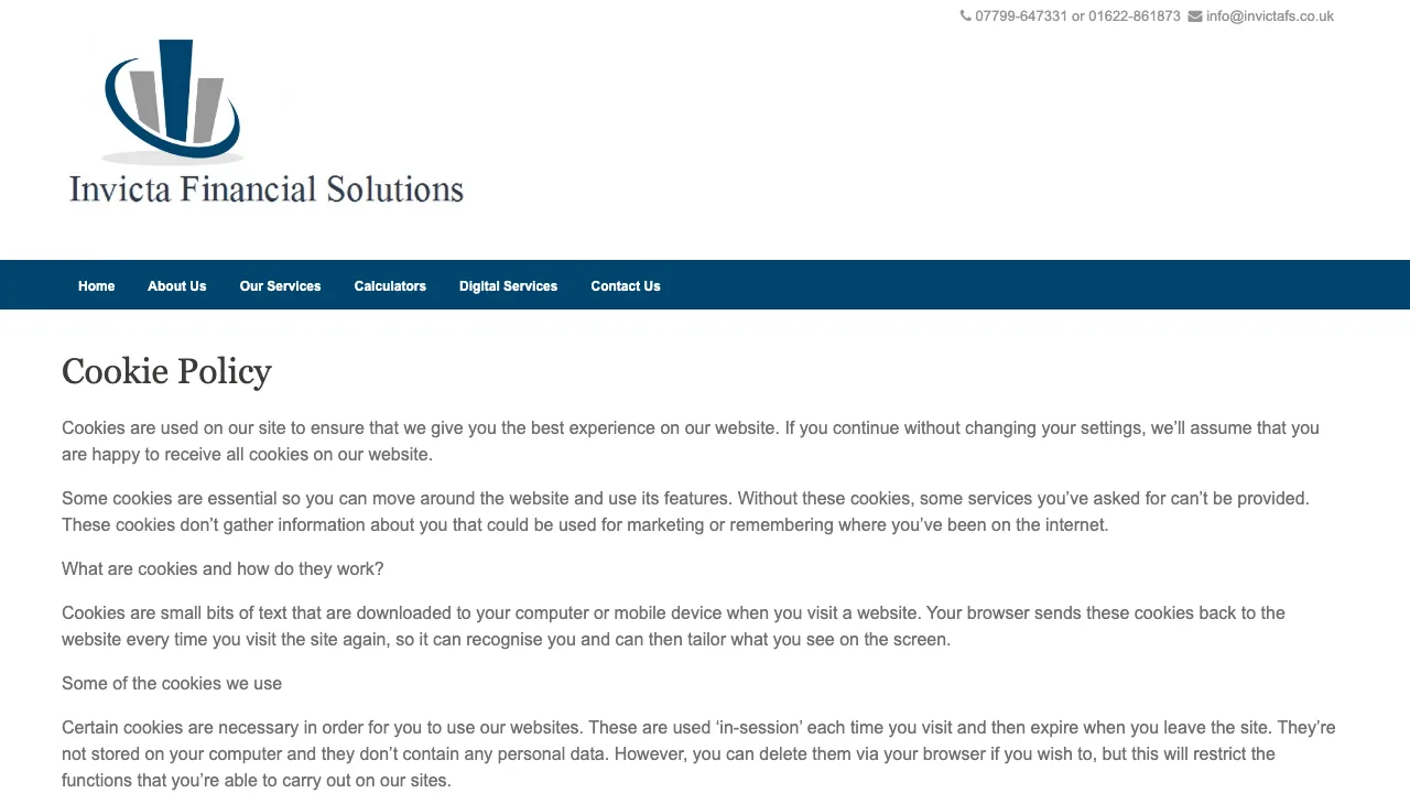 Invicta Financial Solutions website preview