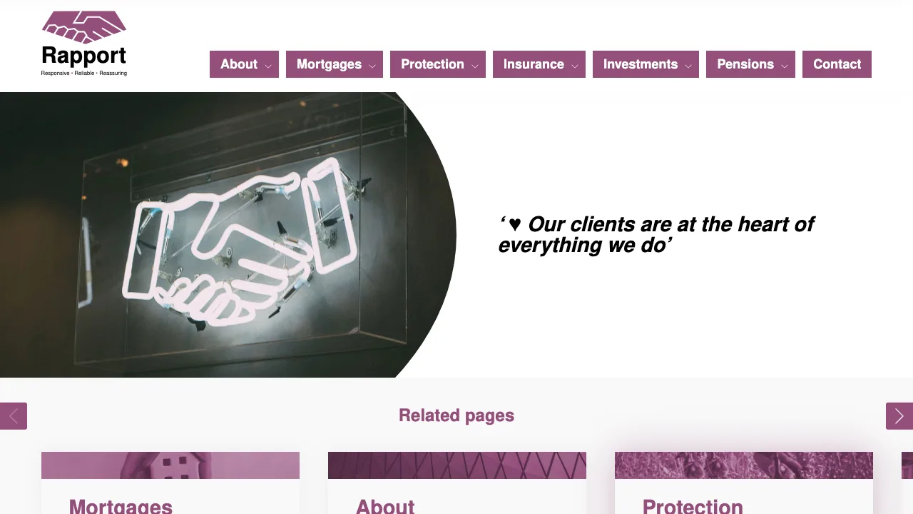 Rapport website preview