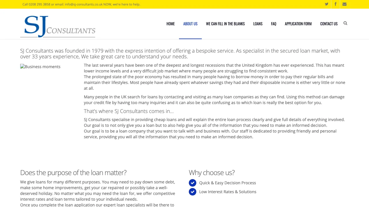S J Consultants website preview