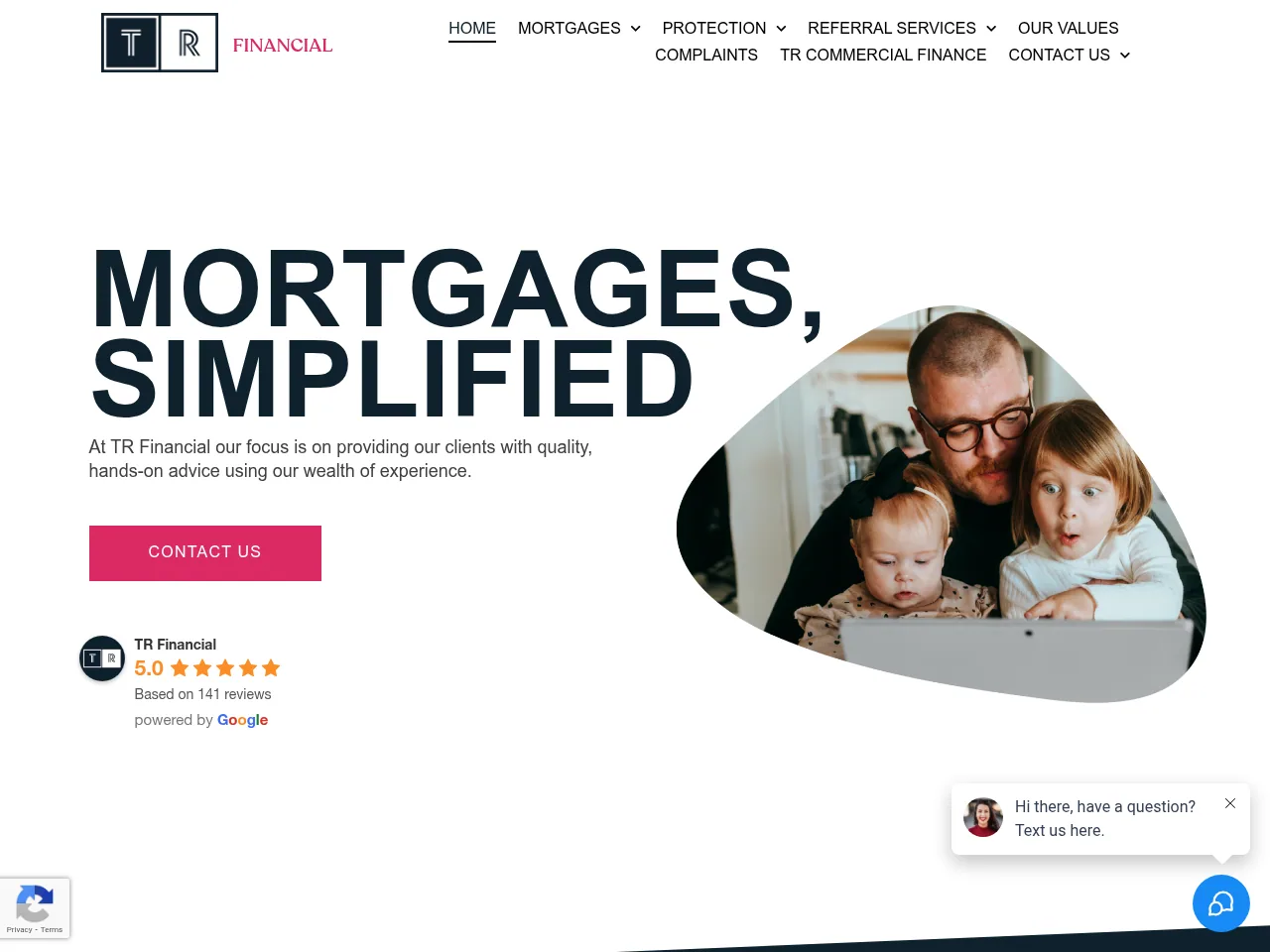 TR Financial website preview