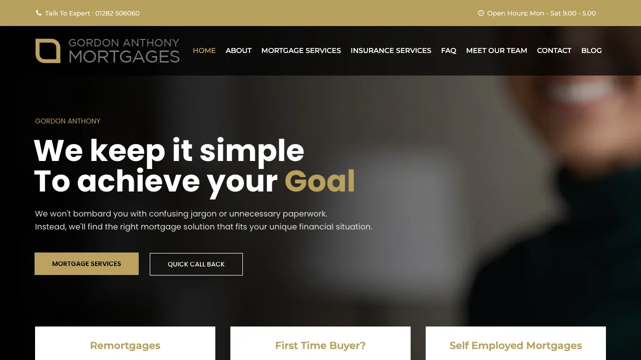 Gordon Anthony Mortgages website preview