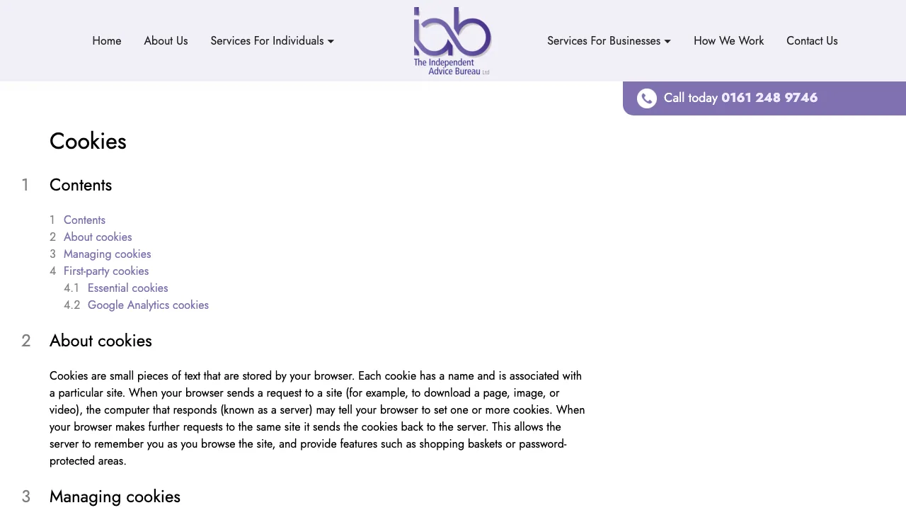 The Independent Advice Bureau Ltd website preview