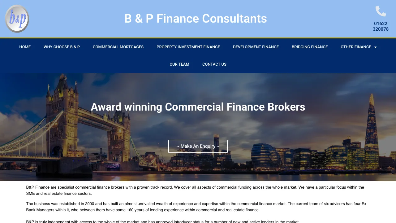 B & P Finance Consultants Ltd website preview