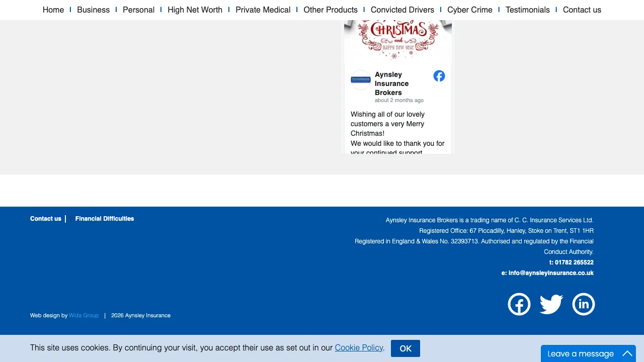 Aynsley Insurance Brokers website preview