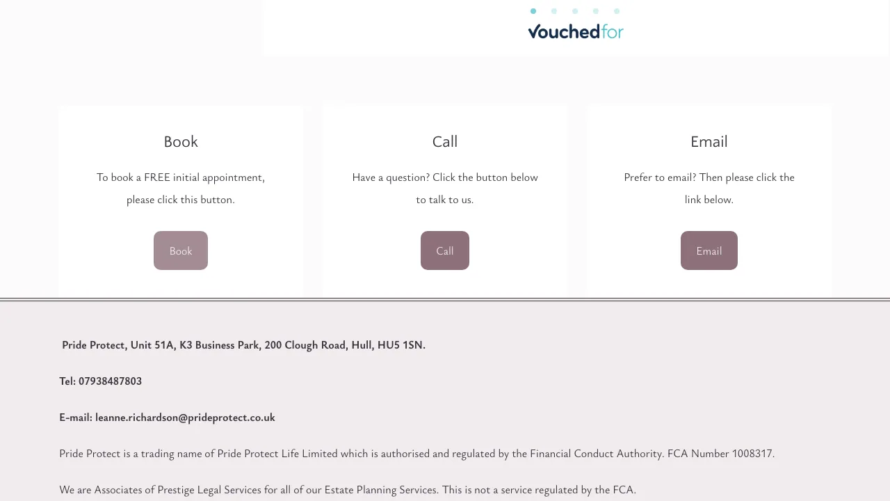 Pride Protect website preview