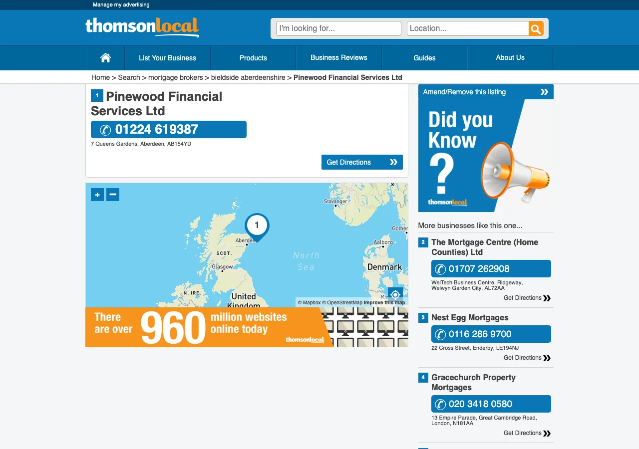 Pinewood Financial Services Ltd website preview