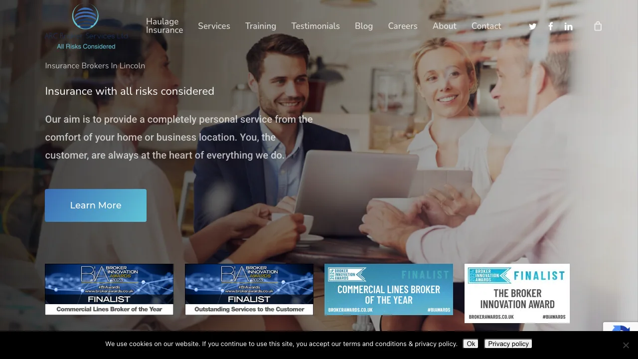 ARC Broker Services Ltd website preview