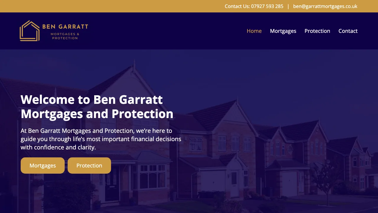 Ben Garratt Mortgages & Protection website preview