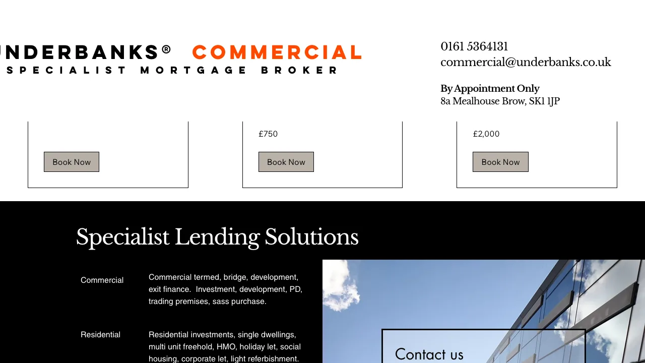 Underbanks Commercial Finance website preview