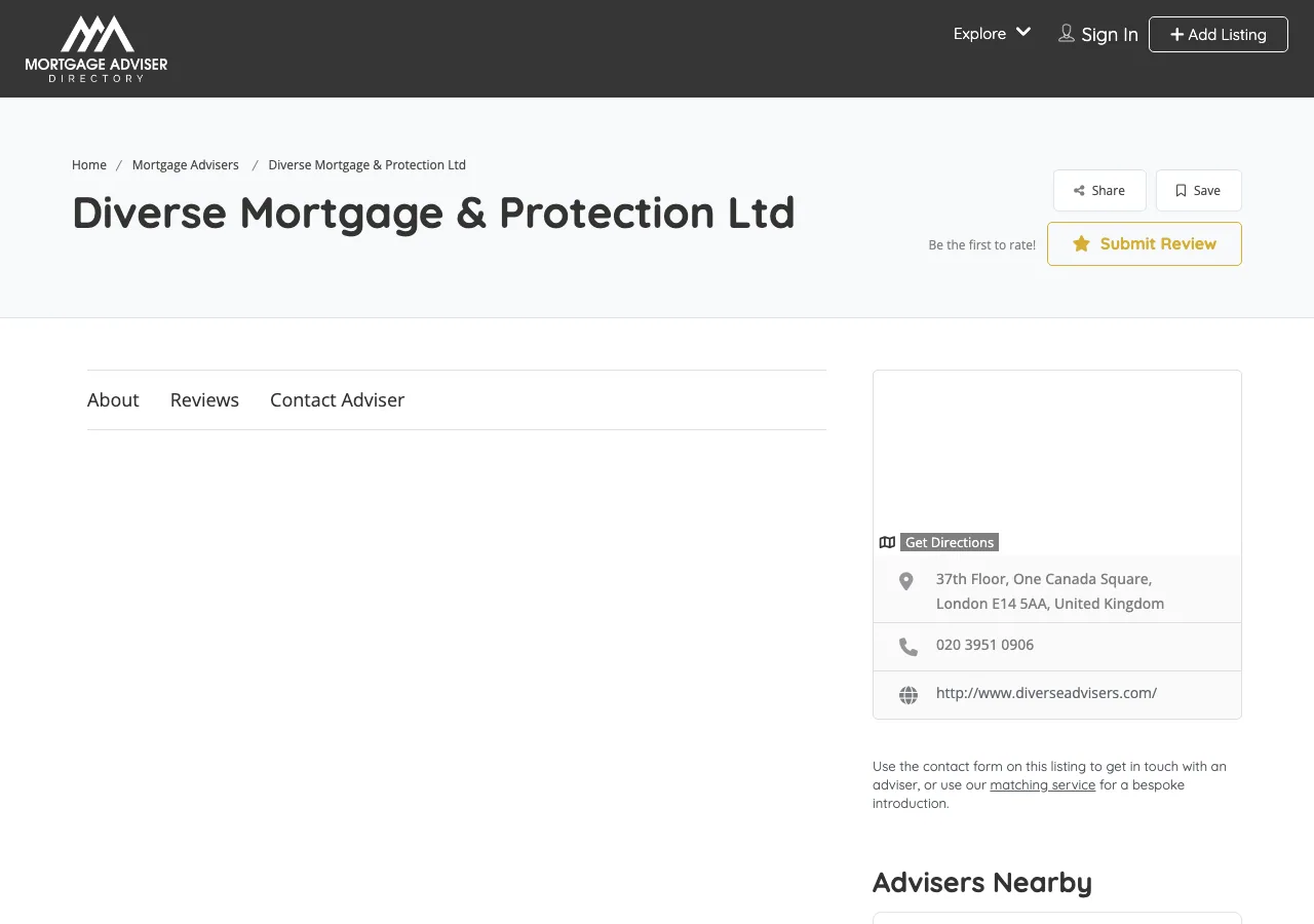 Diverse Mortgage & Protection Ltd website preview
