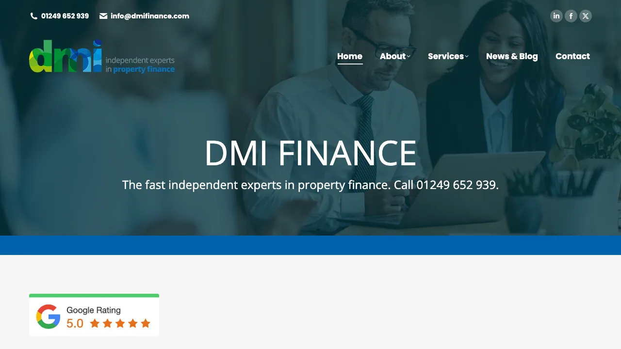 DMI Finance website preview
