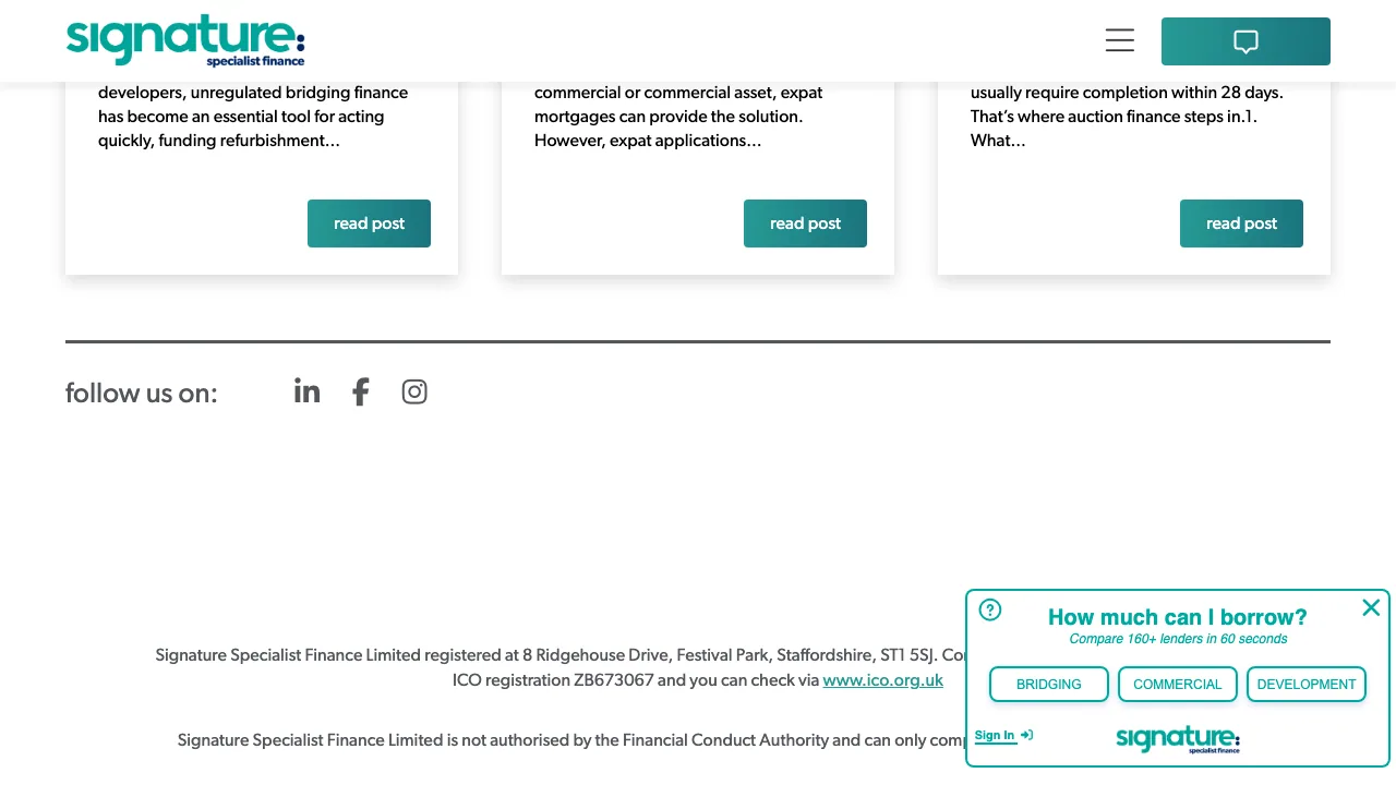 Signature Specialist Finance website preview