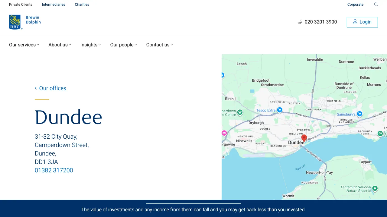 RBC Brewin Dolphin Dundee website preview