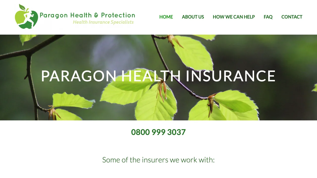 Paragon Health & Protection Ltd website preview