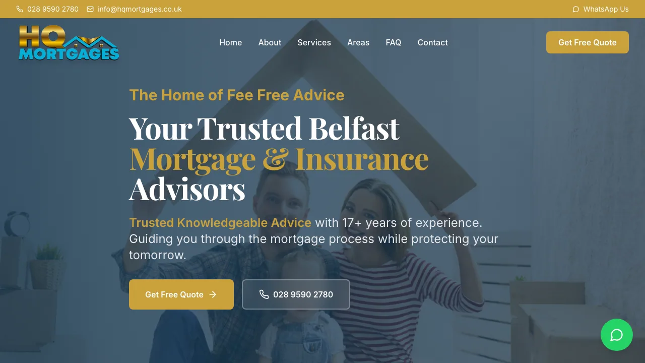 HQ Mortgages Belfast website preview