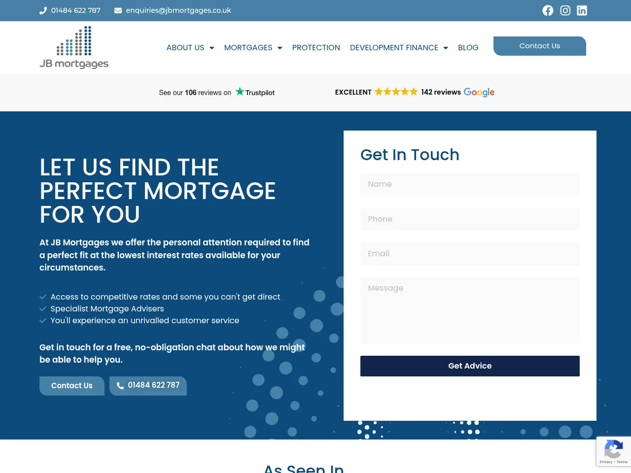 JB Mortgages website preview