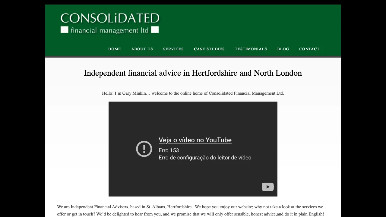 Consolidated Financial Management Ltd website preview