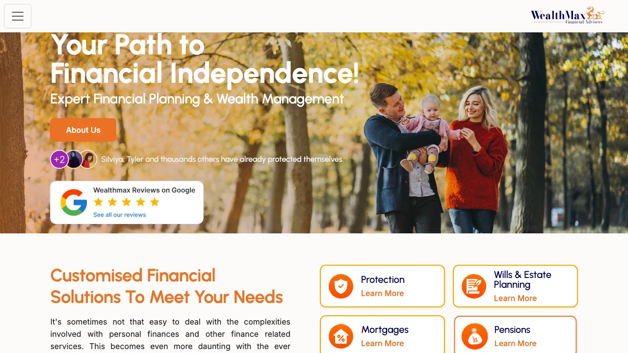 Wealthmax Financial Advisers Limited website preview