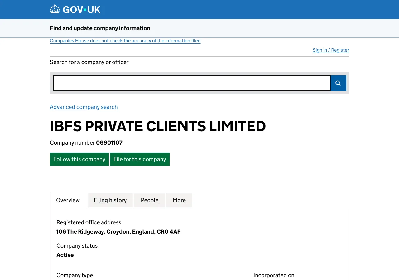 IBFS Private Clients website preview