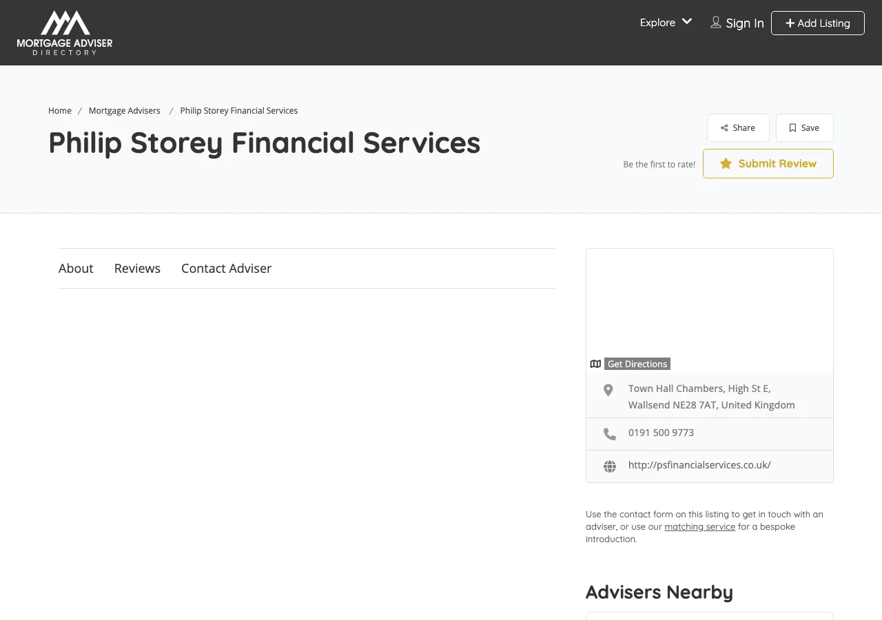 Philip Storey Financial Services website preview