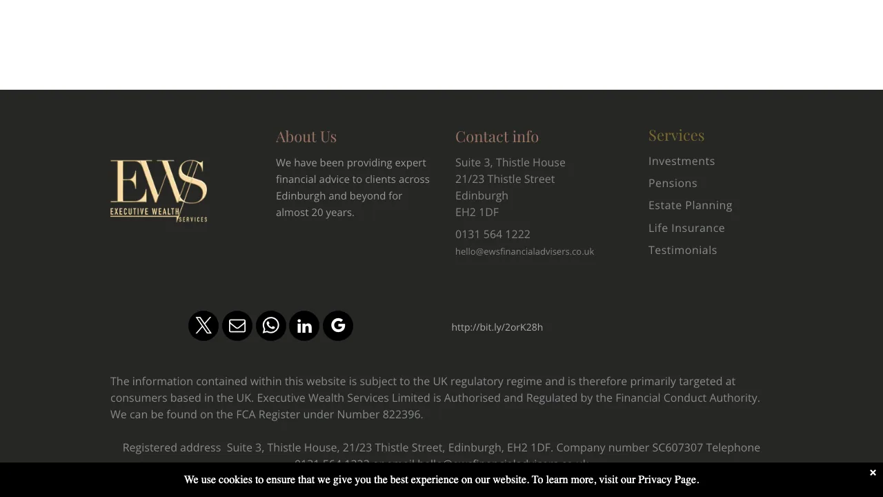 EWS Financial Advisers website preview