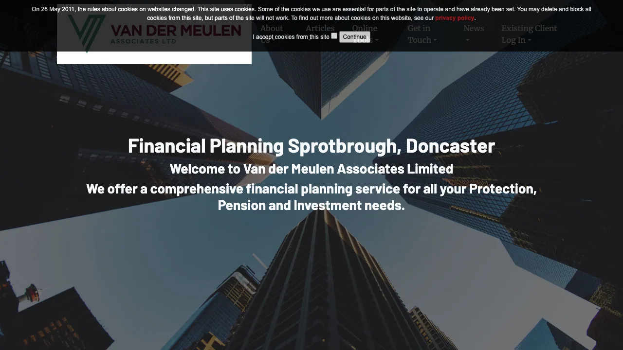 Van der Meulen Associates Ltd website preview