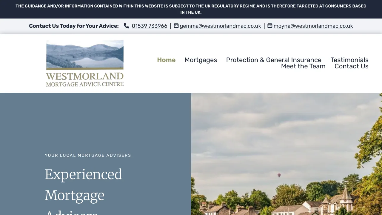 Westmorland Mortgage Advice Centre website preview