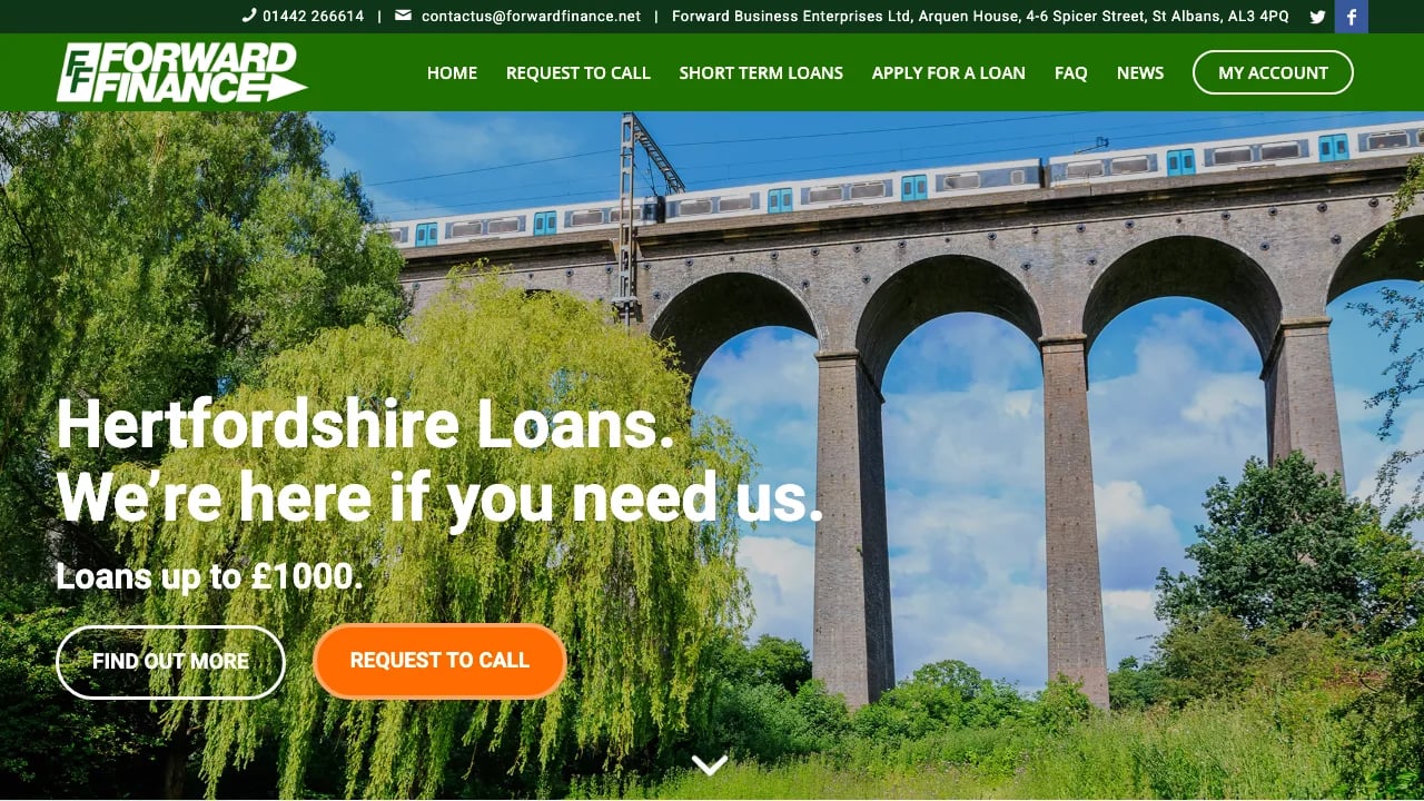 Forward Finance - Loans Hertfordshire website preview