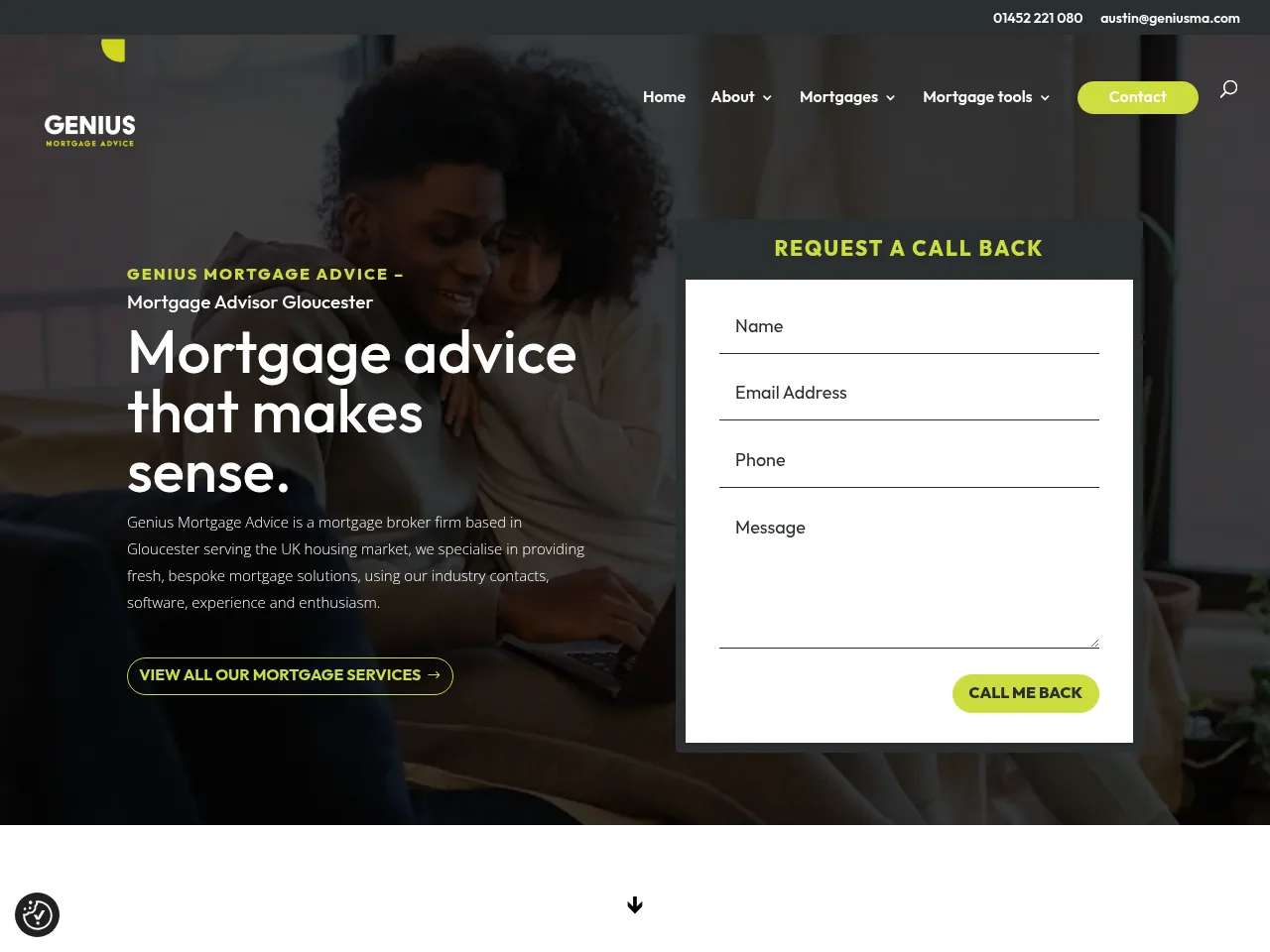 Genius Mortgage Advice website preview