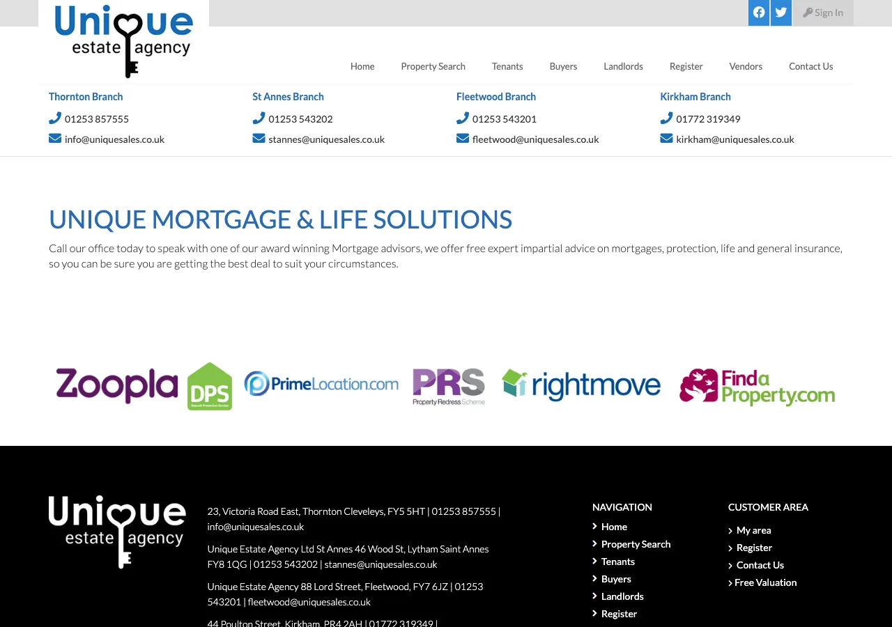 Unique Mortgage & Life Solutions website preview