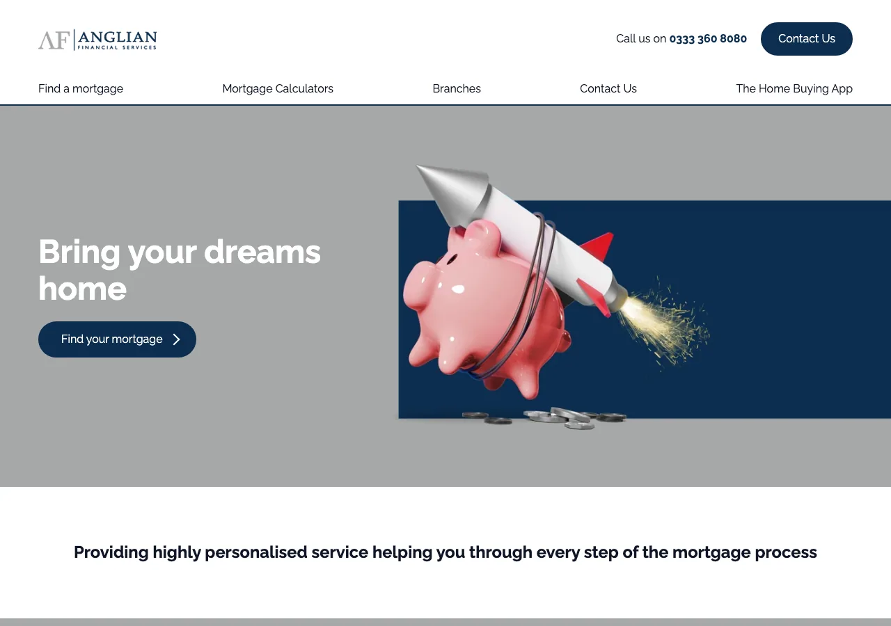 Anglian Financial Services website preview
