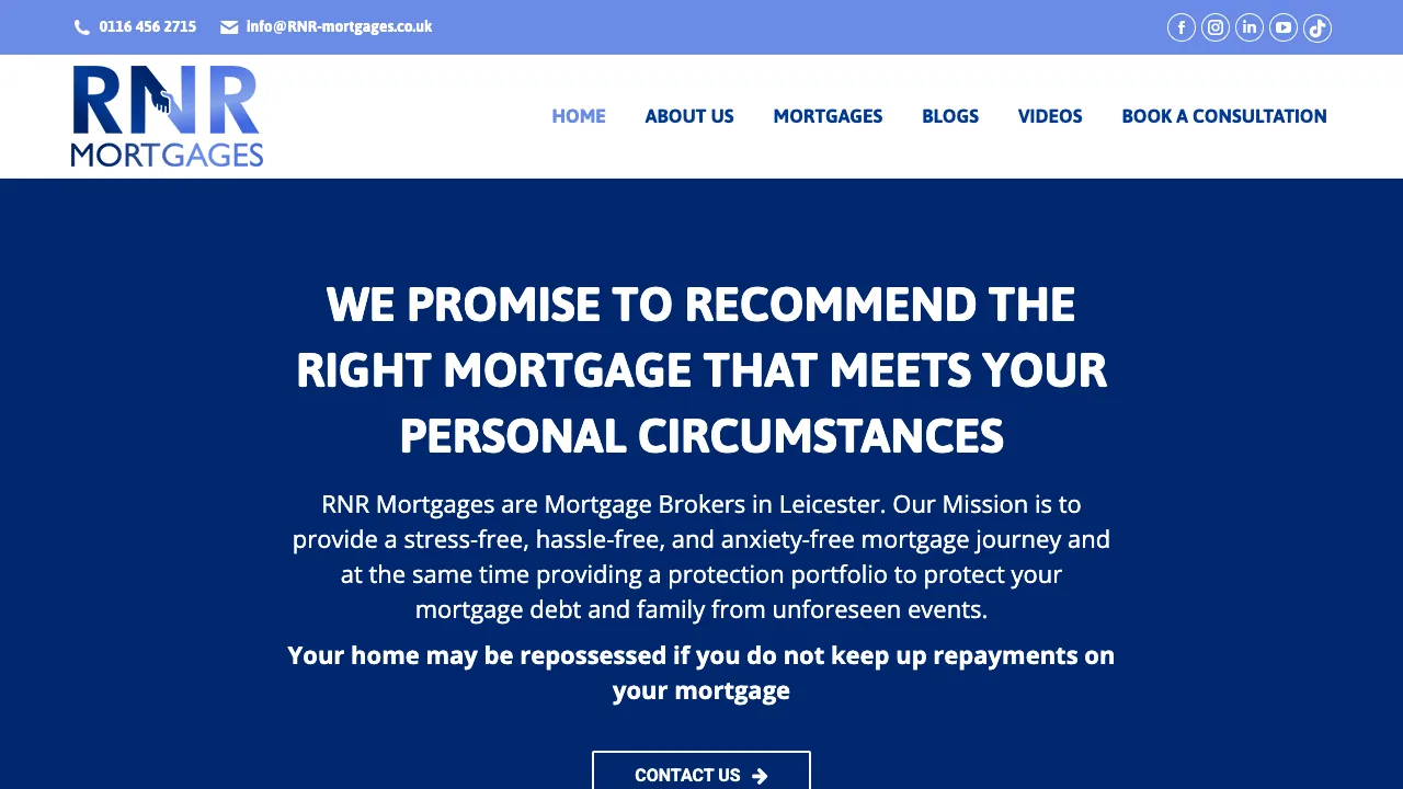 RNR Mortgages website preview