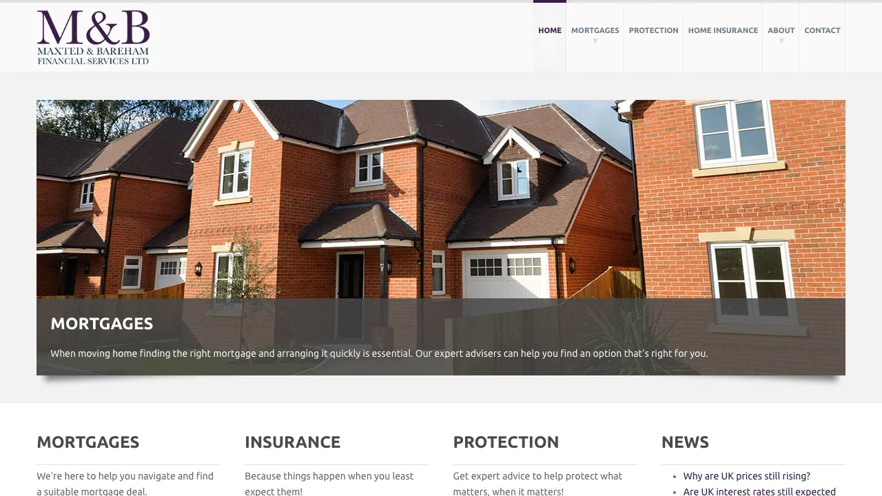 Maxted & Bareham Financial Services Ltd website preview
