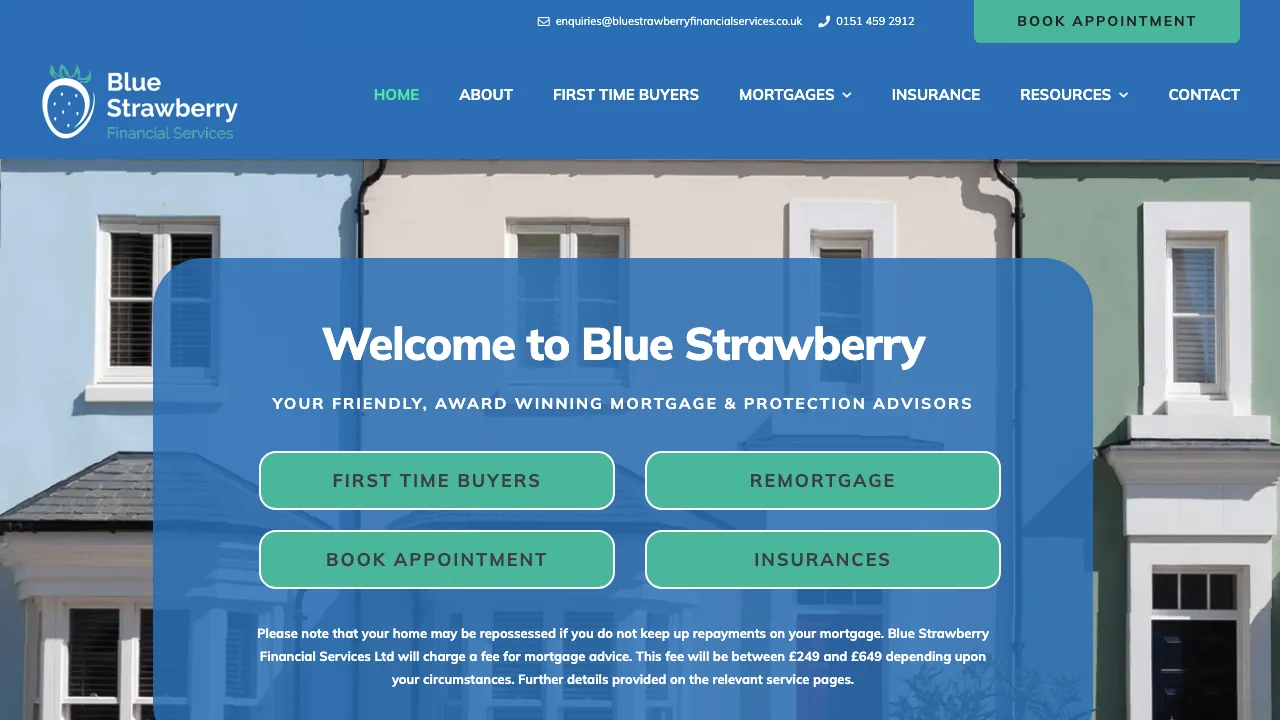 Blue Strawberry Financial Services website preview