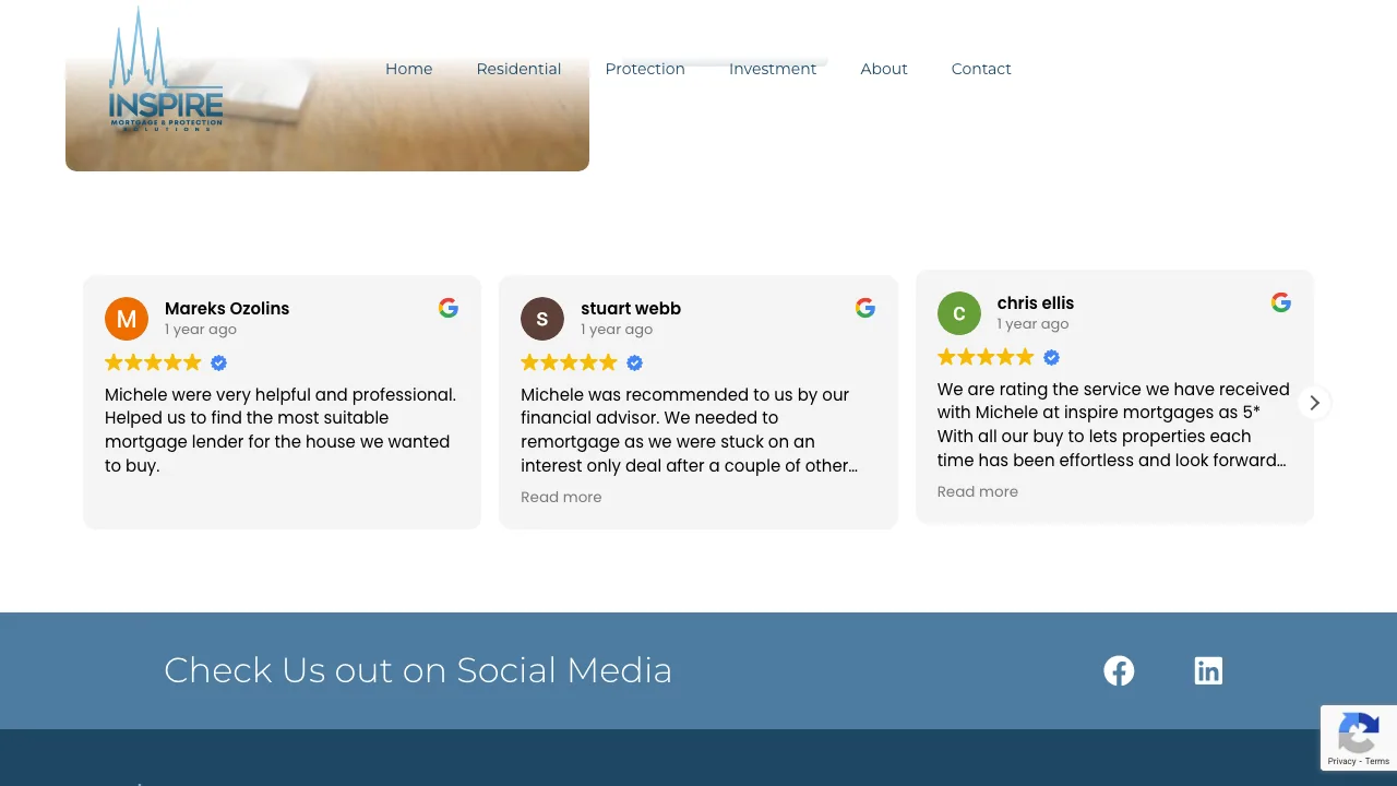 Inspire Mortgages website preview