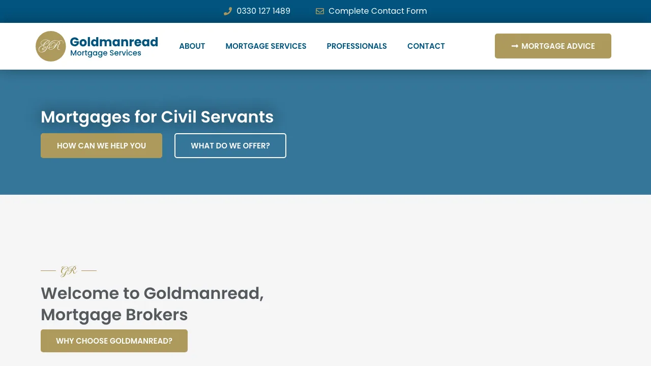 Goldmanread Mortgage Brokers website preview