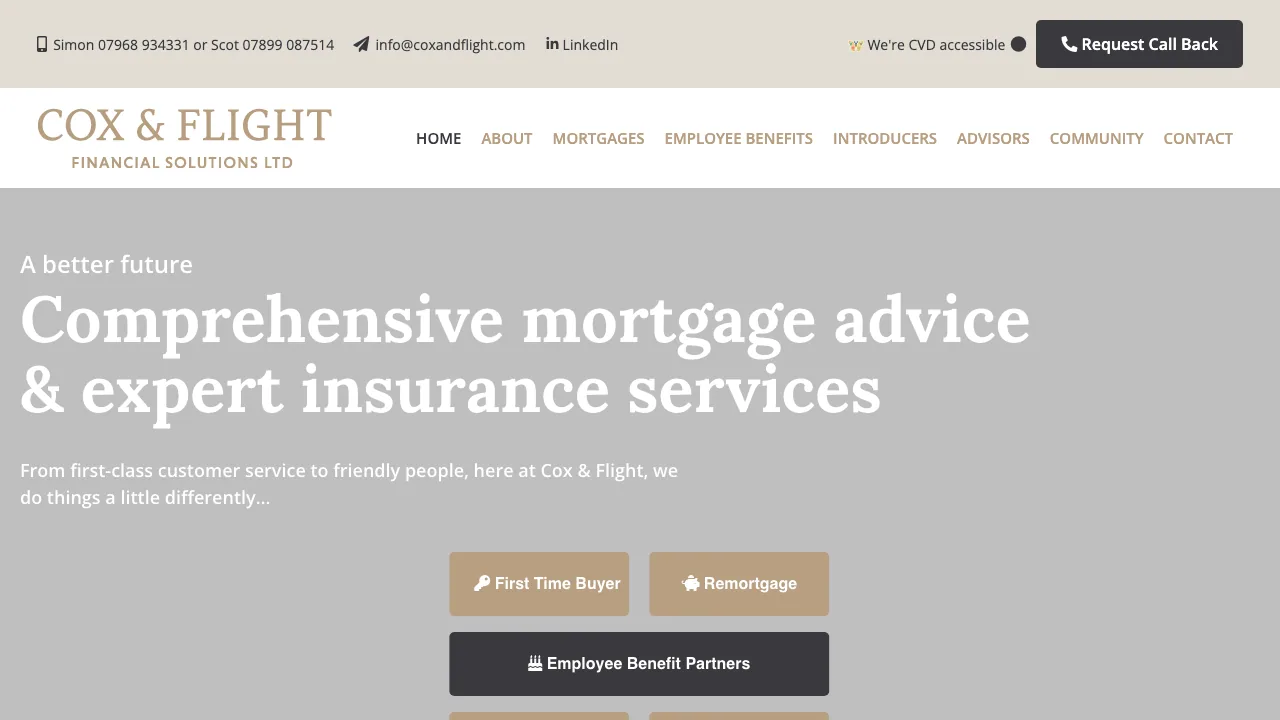 Cox & Flight Financial Solutions Ltd website preview