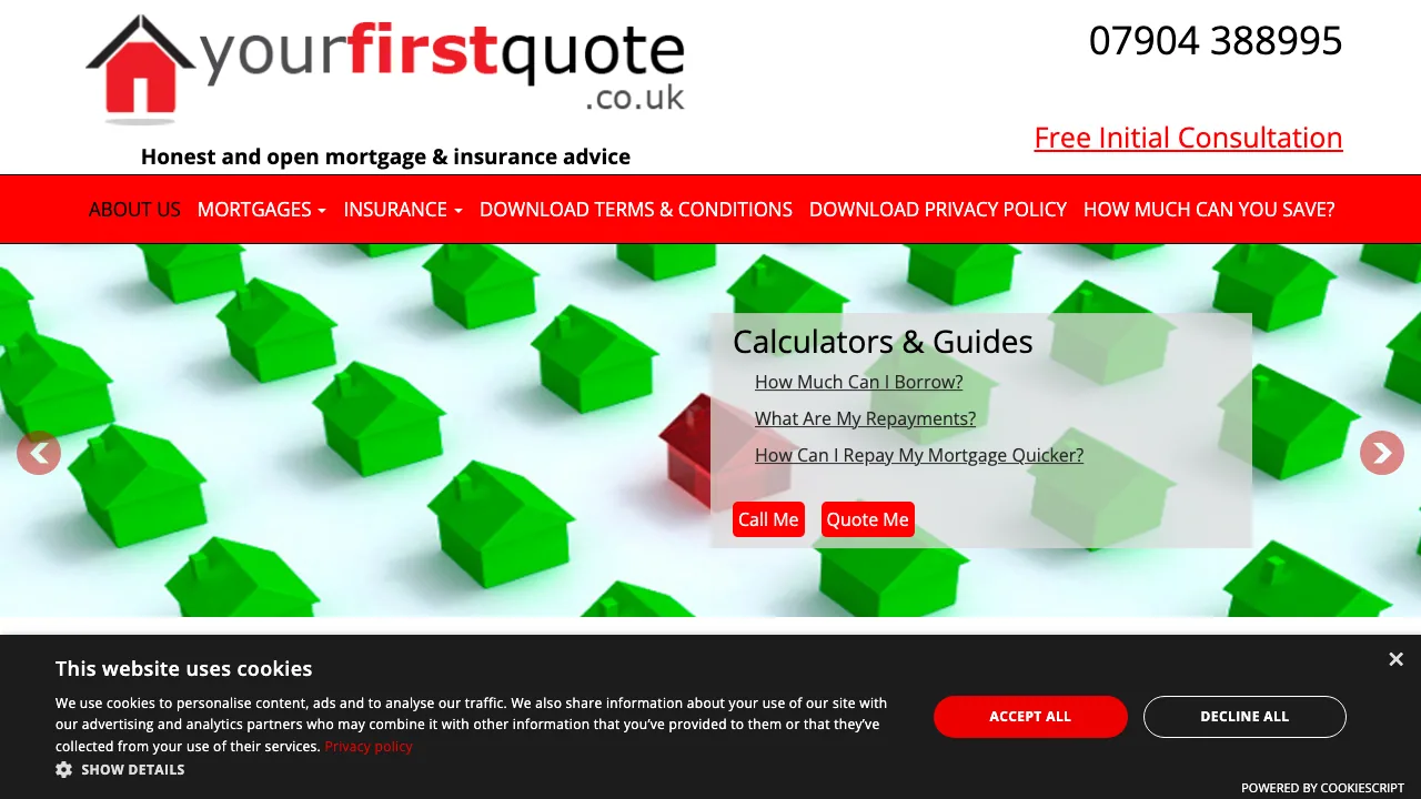 Your First Quote website preview