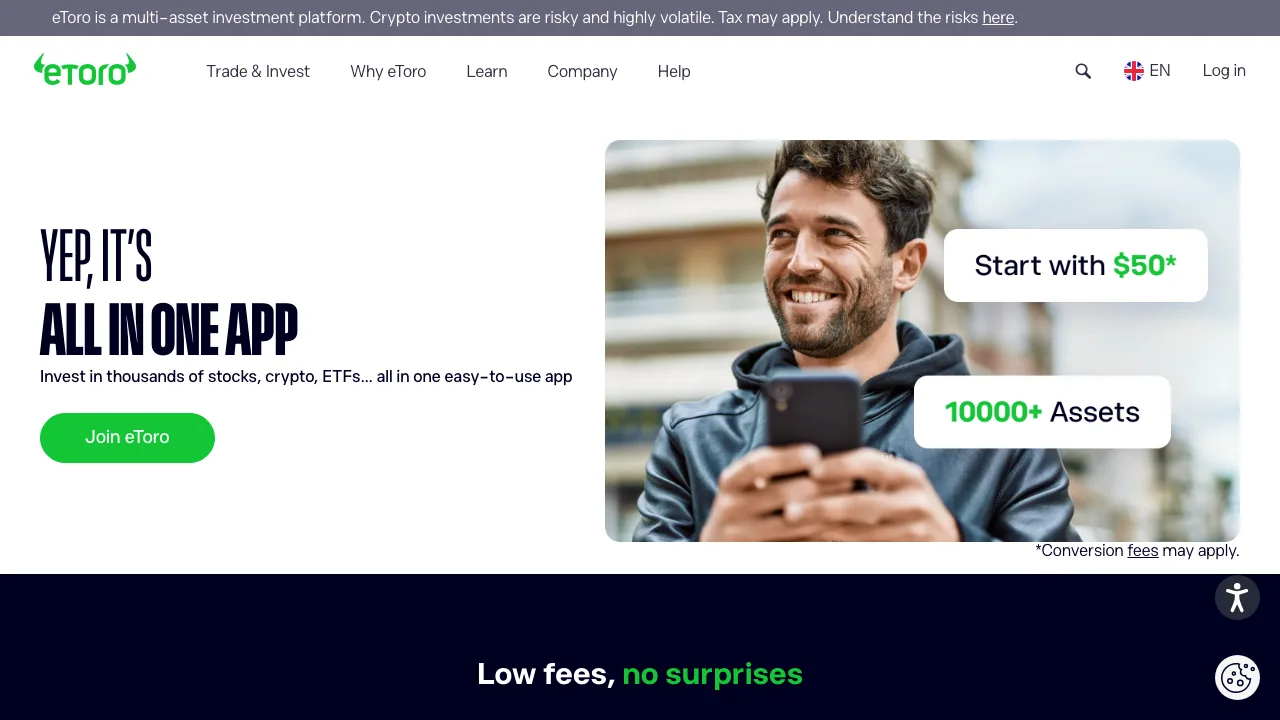 eToro (UK) Ltd website preview
