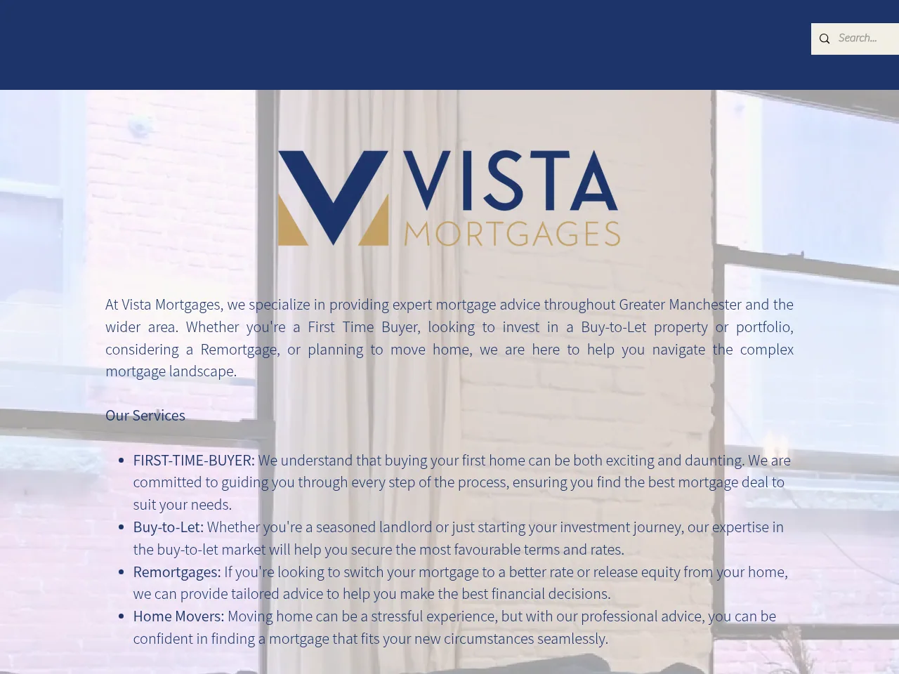 Vista Mortgages website preview