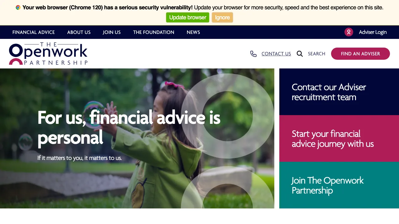 The Openwork Partnership website preview