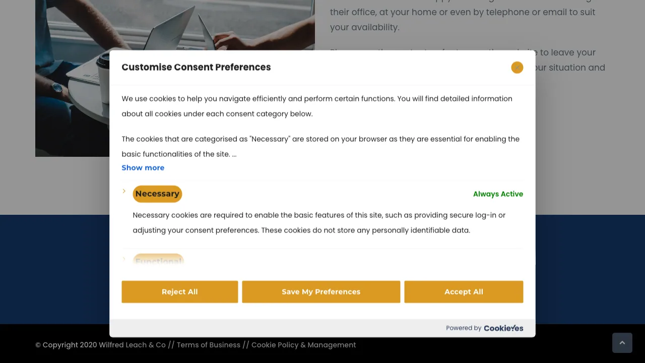 Wilfred Leach & Co website preview