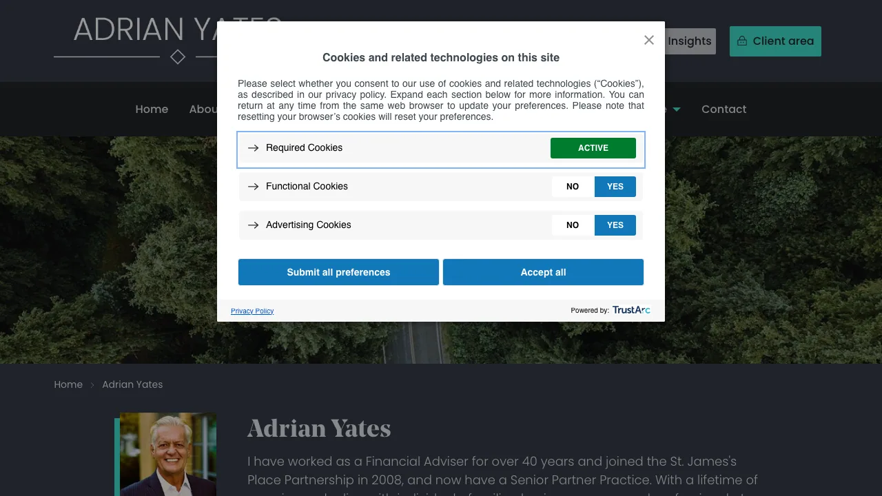 Adrian Yates Financial Adviser website preview
