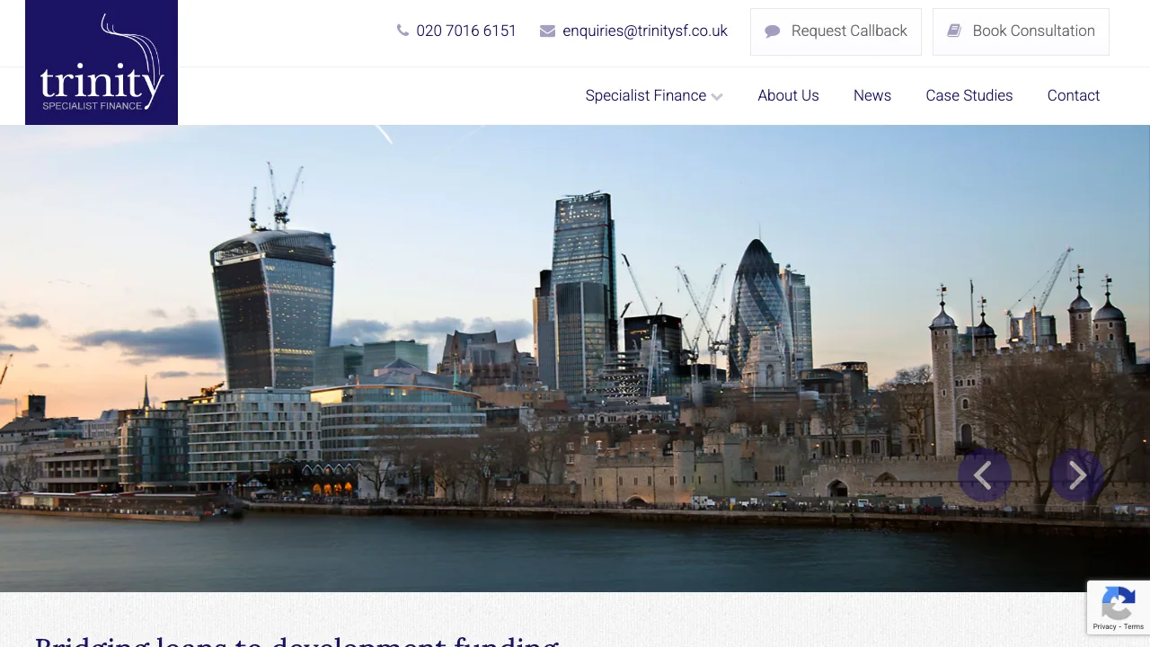 Trinity Specialist Finance website preview