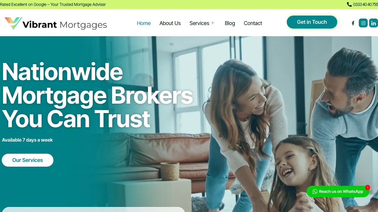 Vibrant Mortgages website preview
